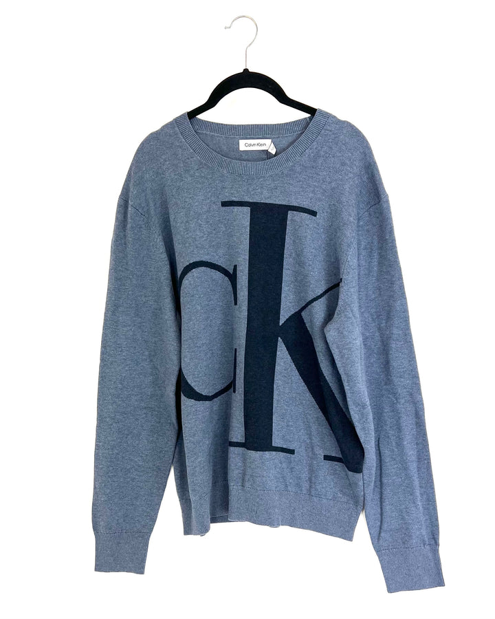 MENS Muted Blue Sweater - Medium