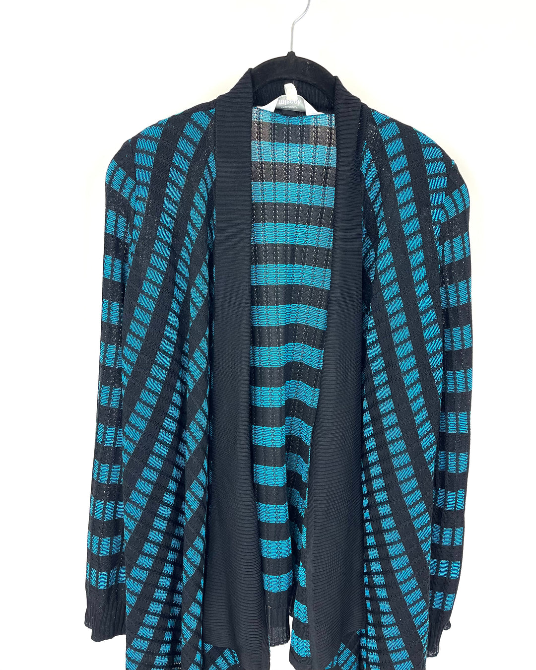 Blue And Black Sheer Knit Cardigan - Size 2-4