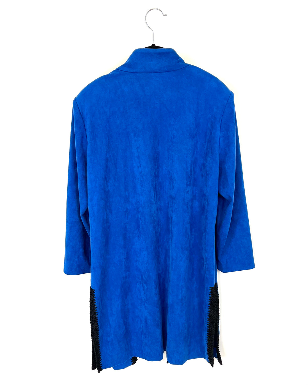 Blue Black Trim Cropped Sleeve Cardigan - Size 2-4