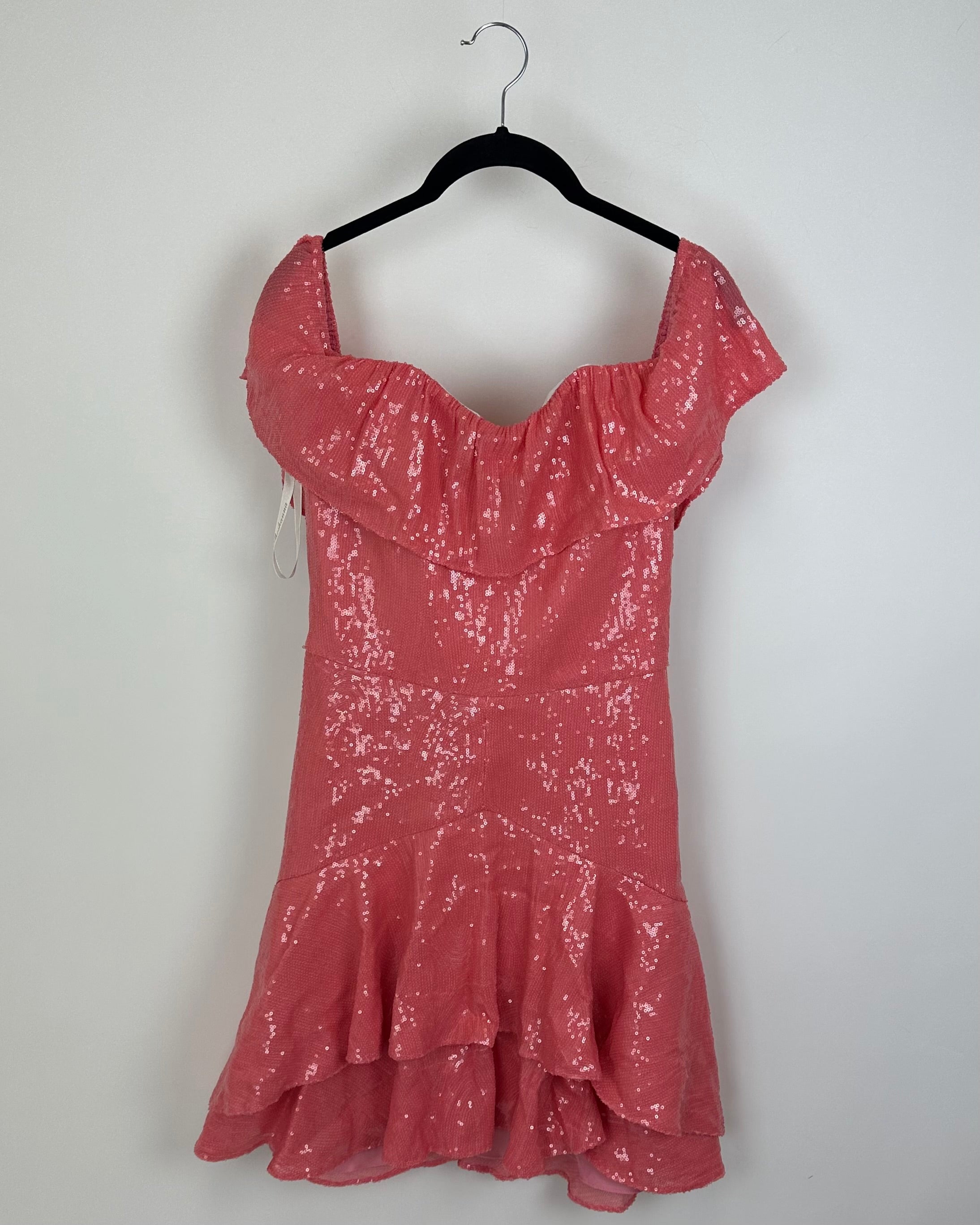 knee length dresses for ladies Zeagoo Women's Coral Sequins Tie-back Mini Dress – ZEAGOO