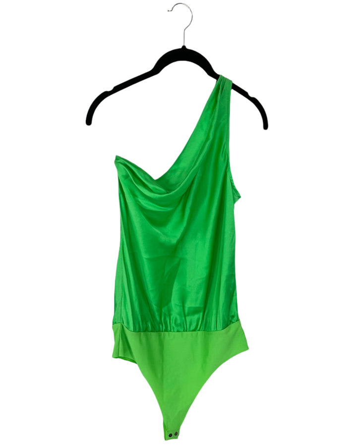 Bright Green One Shoulder Bodysuit - Size 4/6