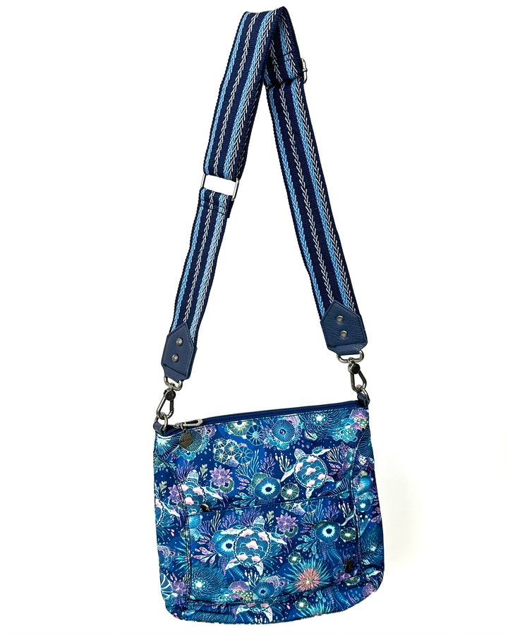 Blue Abstract Floral Print Bag