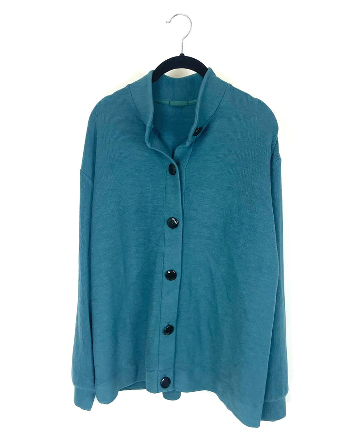 Teal Button Up Cardigan - Size 8/10