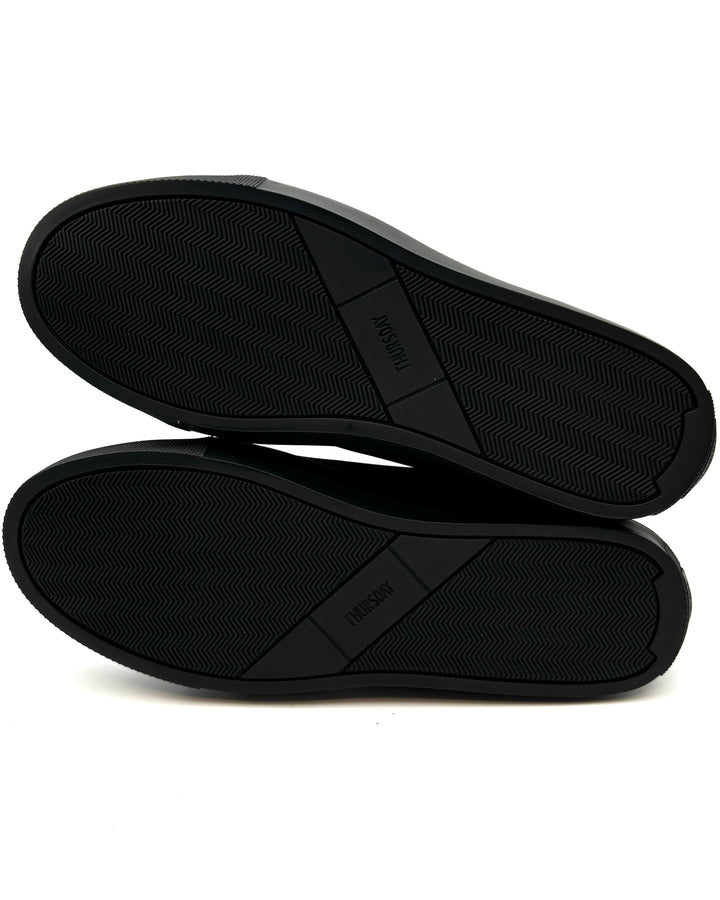 MENS Black Matte Leather High Top Sneaker - Size 8.5