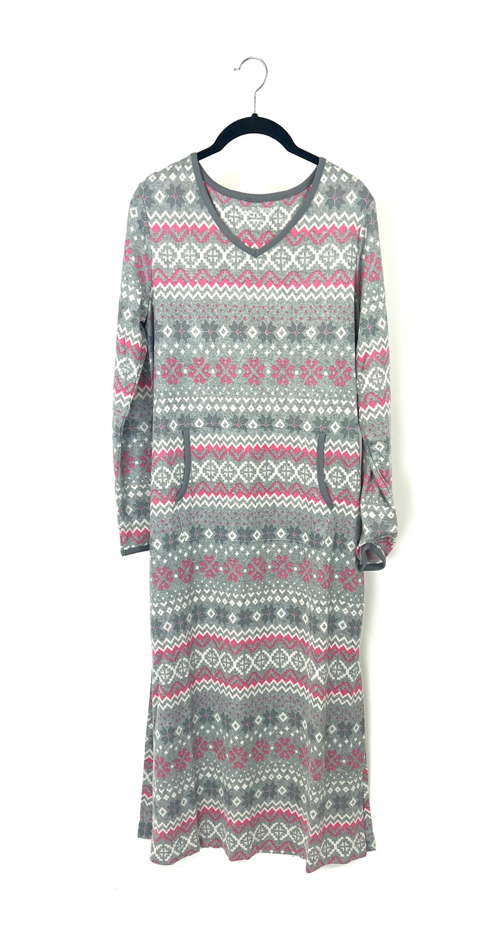 Gray And Pink Lounge Dress - Size 6/8 and 10/12