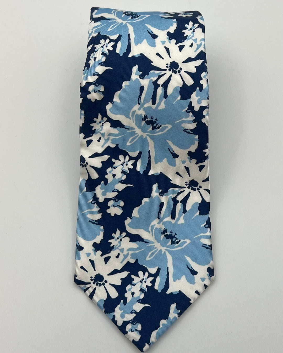 MENS Navy and Light Blue Floral Tie