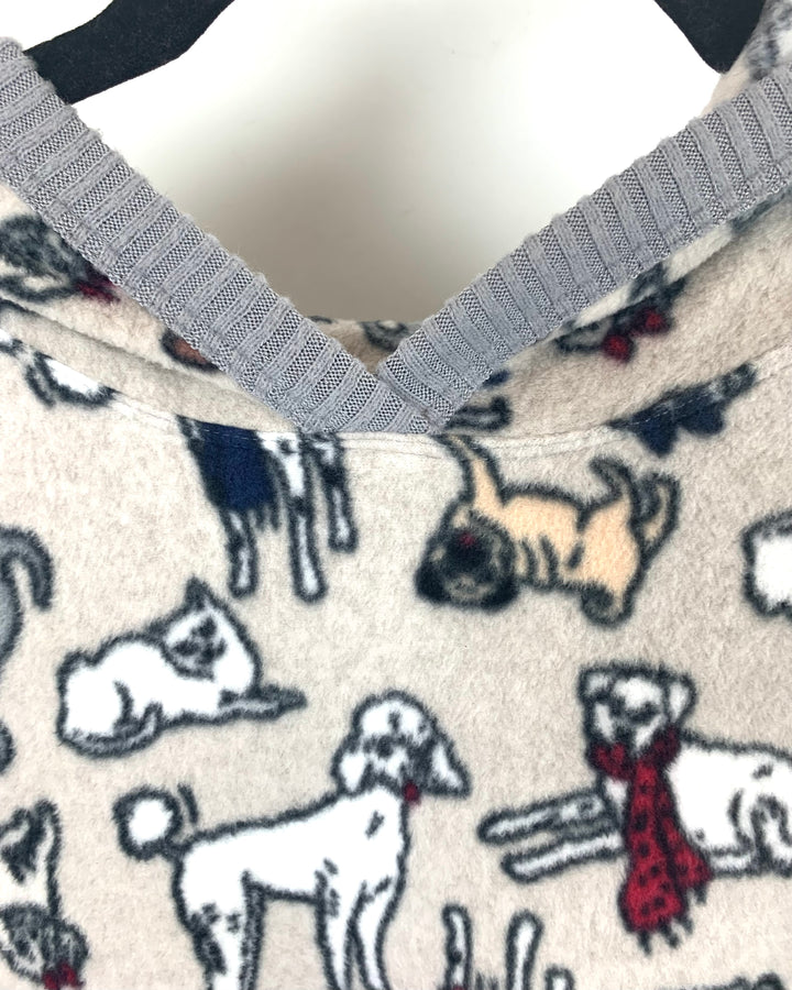 Dog And Cat Printed Fleece Pajama Dress - Size 6/8