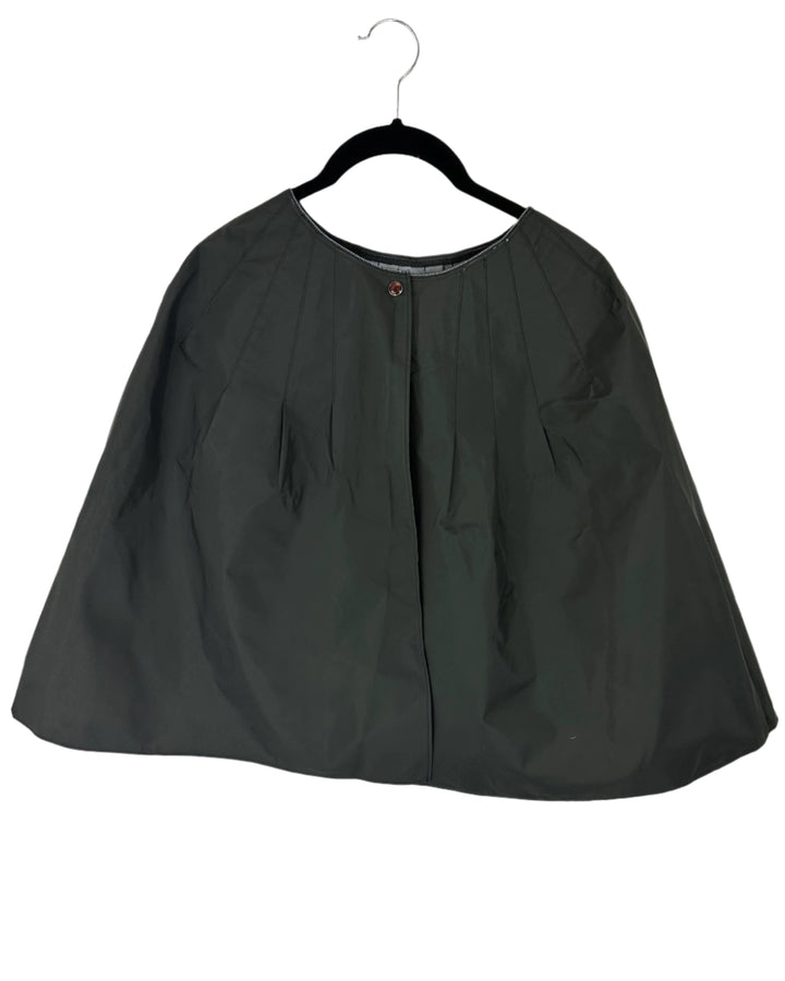 Dark Gray Cropped Rain Poncho - Size 0-4 and Size 14-16