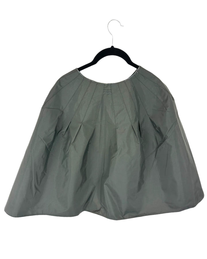 Dark Gray Cropped Rain Poncho - Size 0-4 and Size 14-16