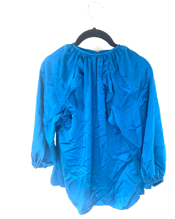 Turquoise Long Sleeve Blouse - Size 4/6