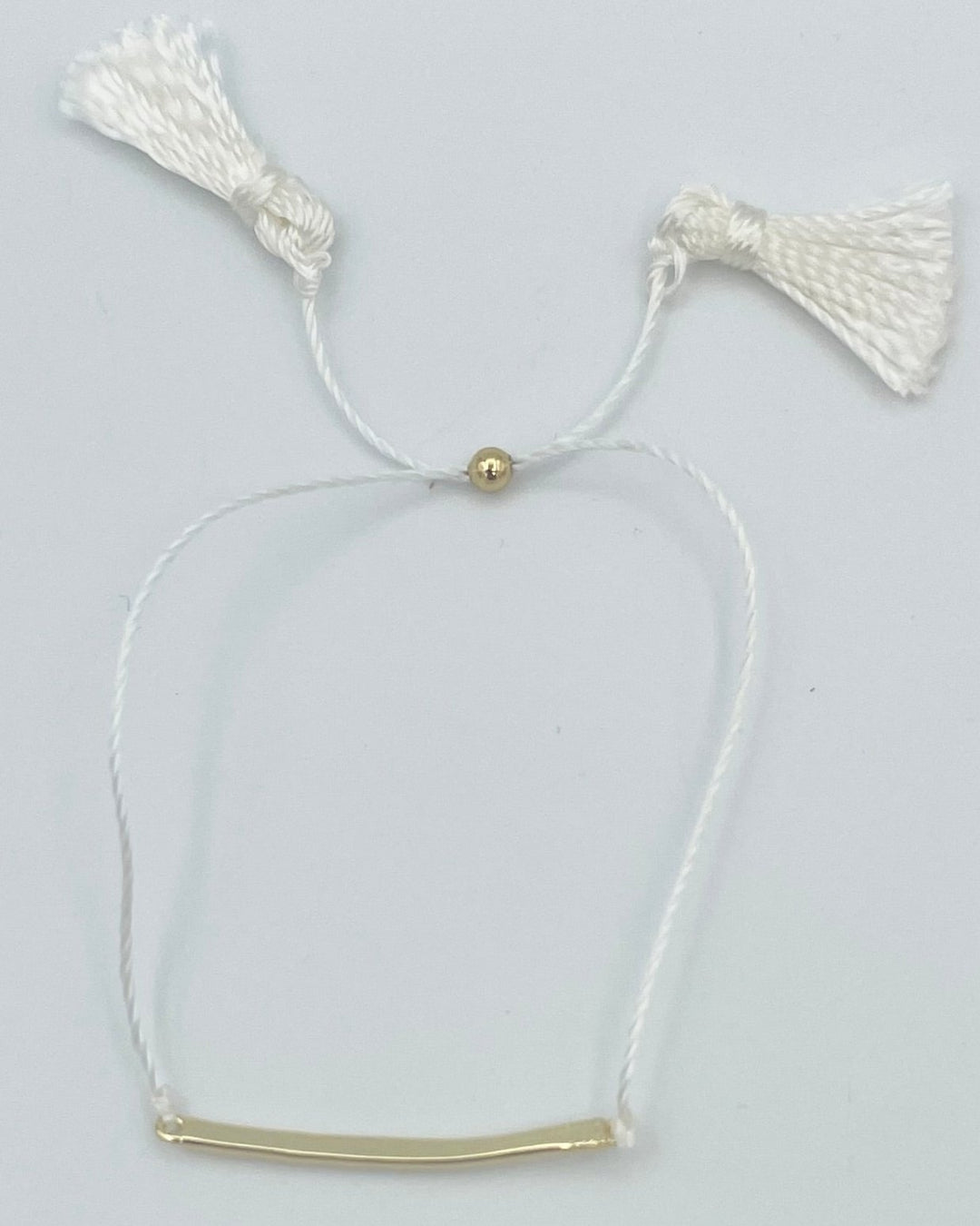 White String with Gold Bar Bracelet