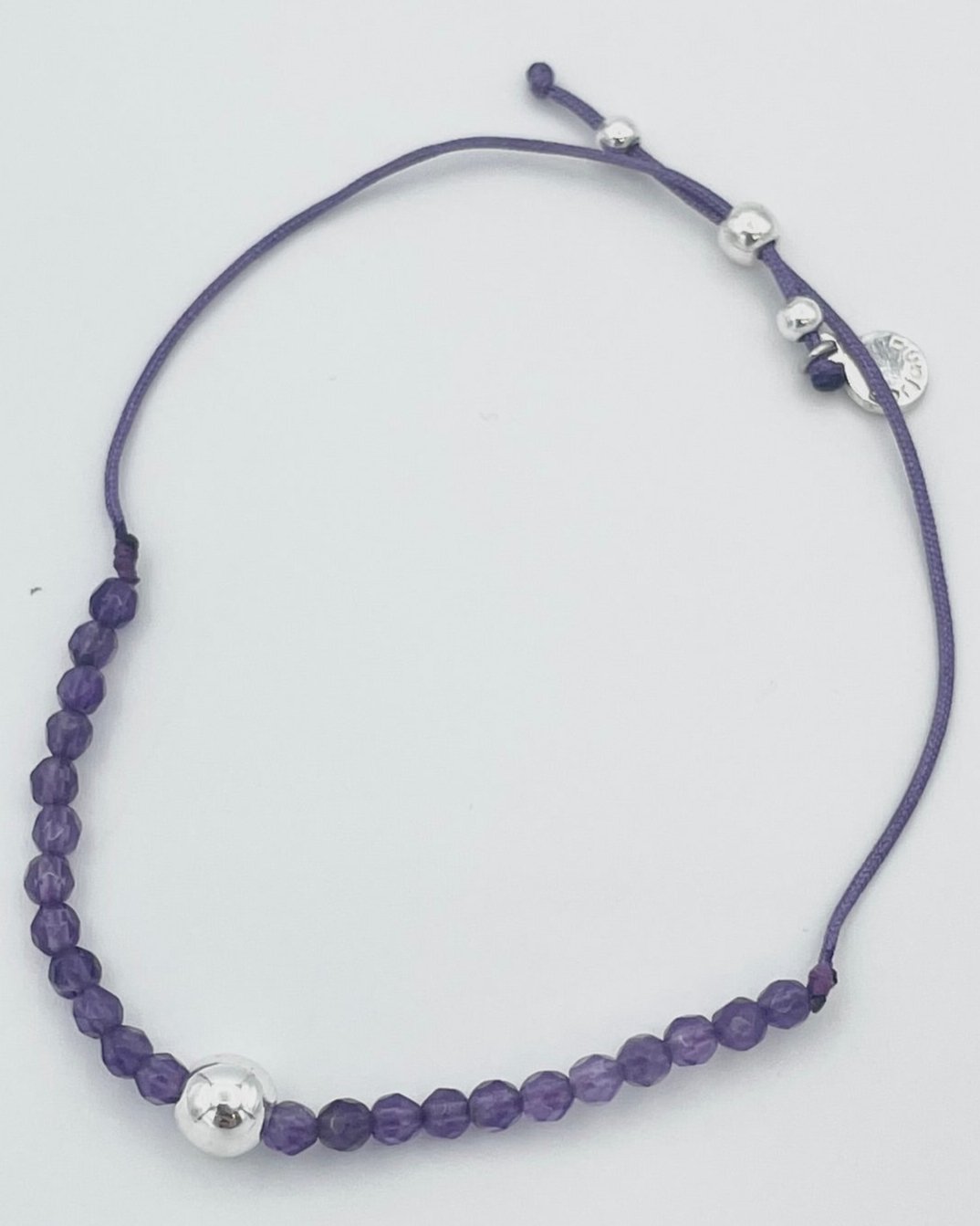 Purple Beaded Adjustable Bracelet