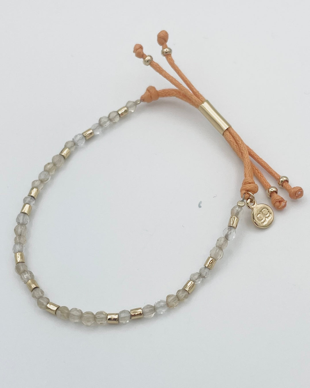 Orange and Clear Beaded Bracelet