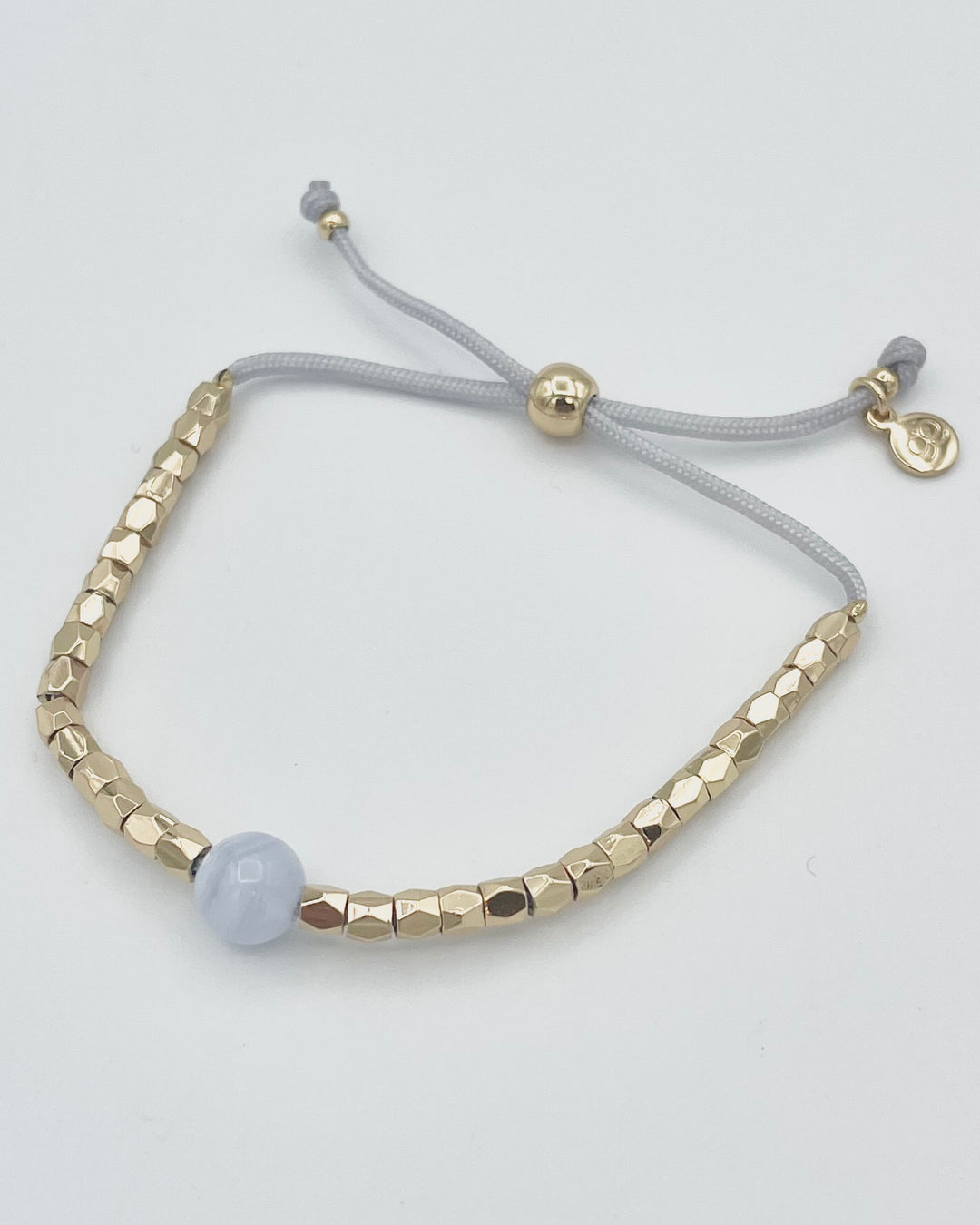 Gray Marble and Gold Bracelet