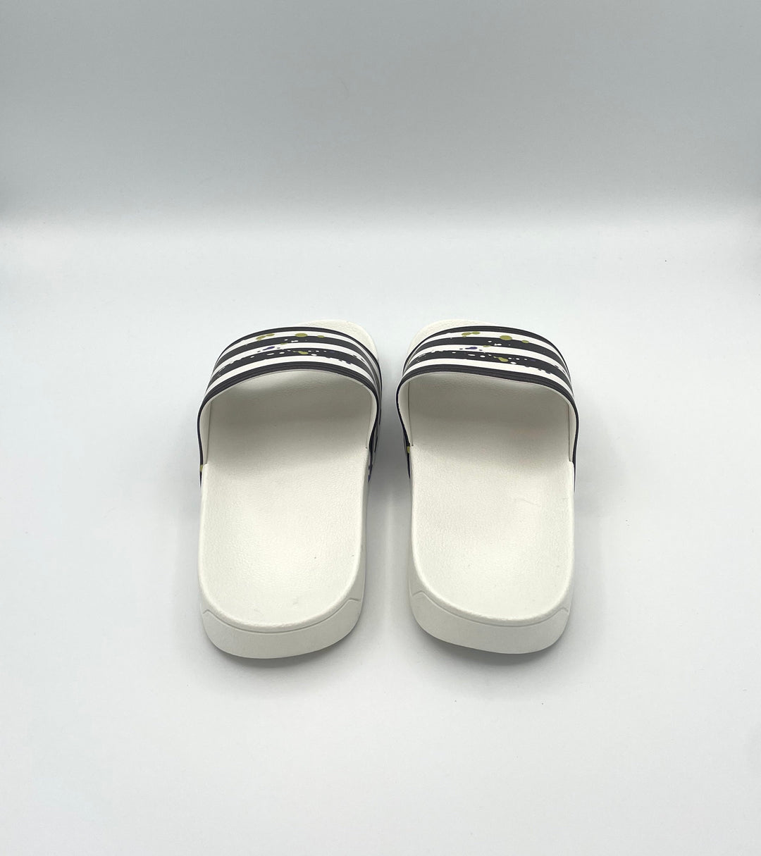 White And Black Striped Slides - Size 5, 6, 7, 8 and 9