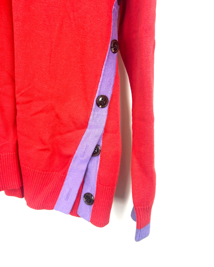 Red-Orange Boatneck Sweater - Size 6/8