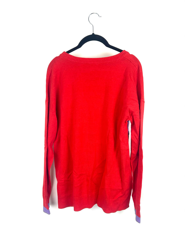 Red-Orange Boatneck Sweater - Size 6/8