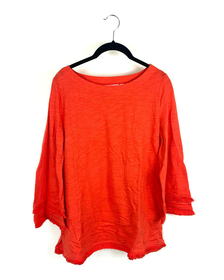 Orange Fringe Shirt - Size 6/8