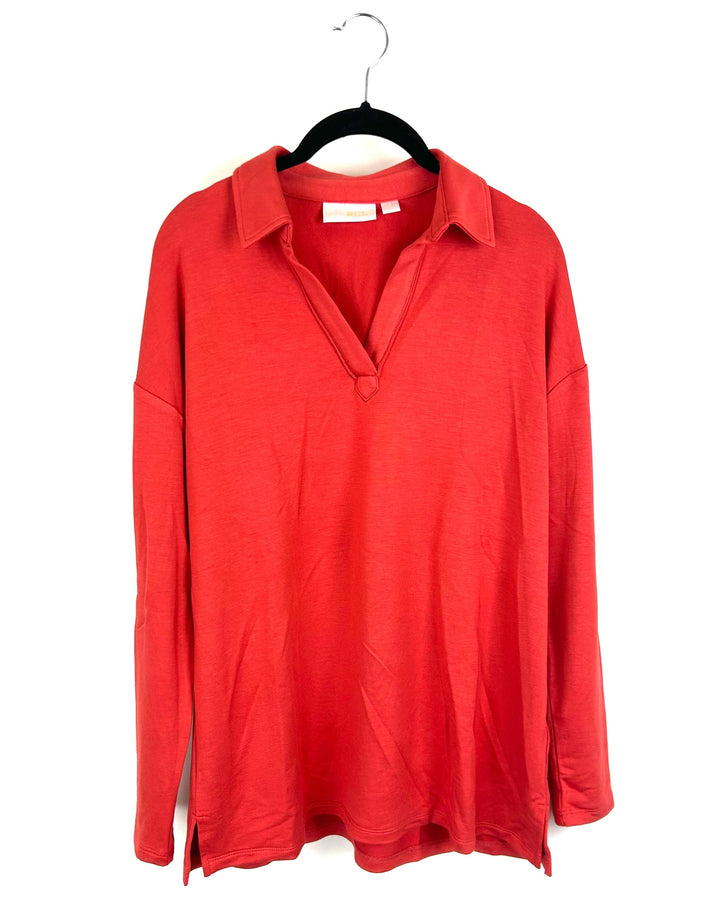 Burnt Orange Collared Shirt - Size 6/8