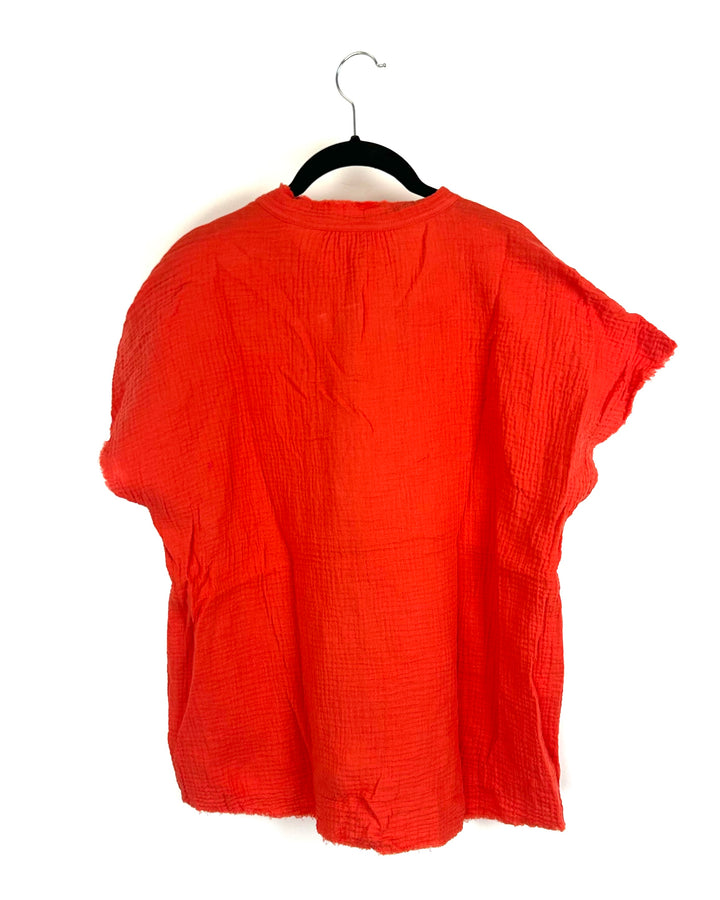 Tangerine Orange Short Sleeve Shirt - Size 6/8