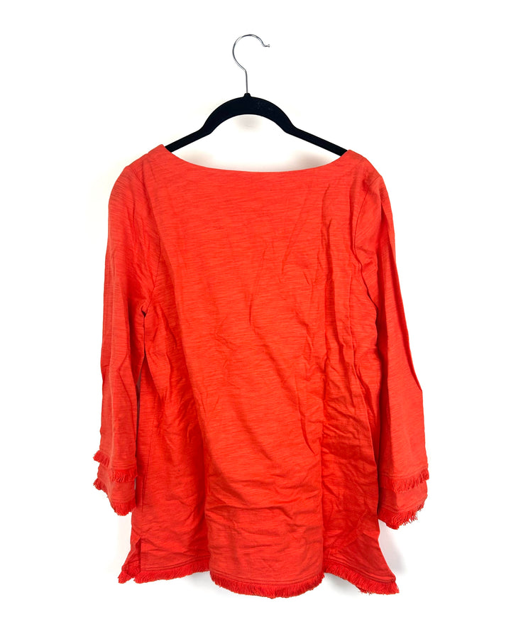 Orange Fringe Shirt - Size 6/8