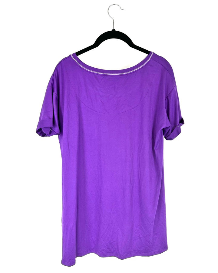 Purple Short Sleeve Lounge Shirt- Size 6/8