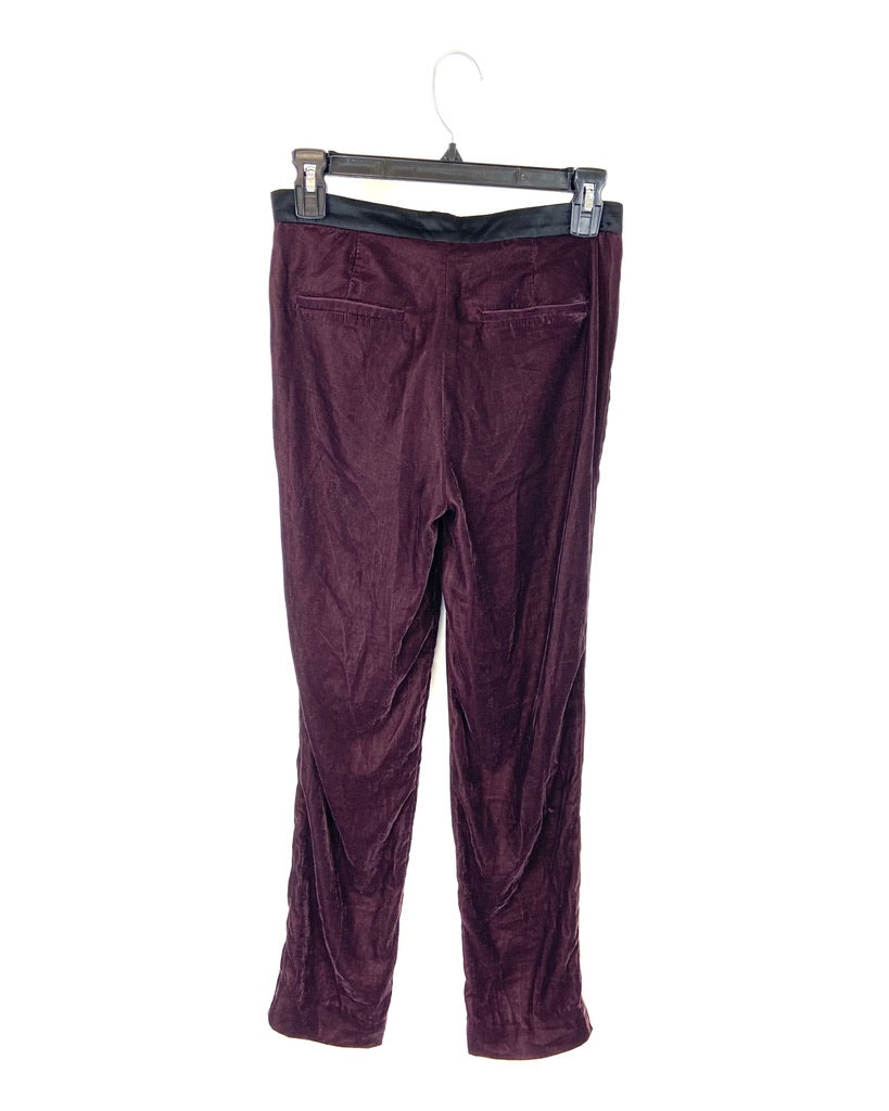 Dark Purple Suede Pants - Size 2