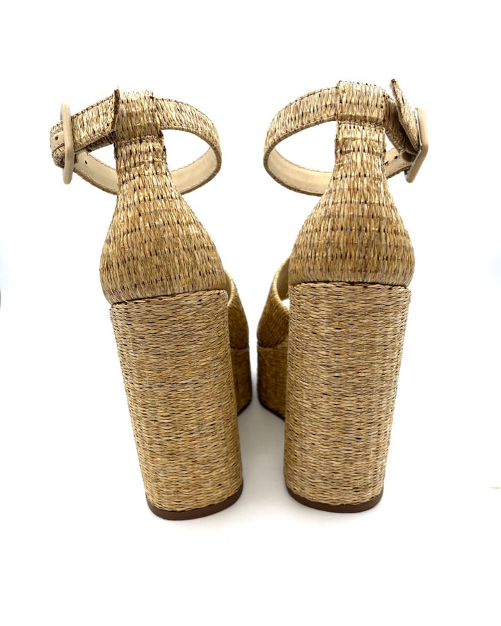 Tan Raffia Platform Wedge - Size 7.5 and 11