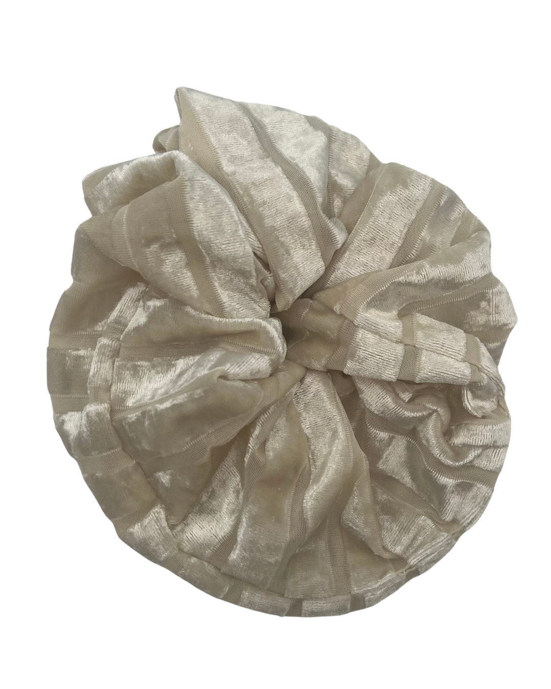 White Large Velvet Scrunchie