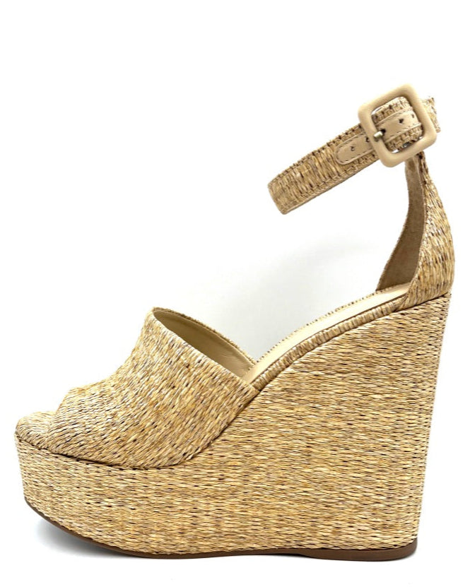 Tan Raffia Platform Wedge - Size 7.5 and 11