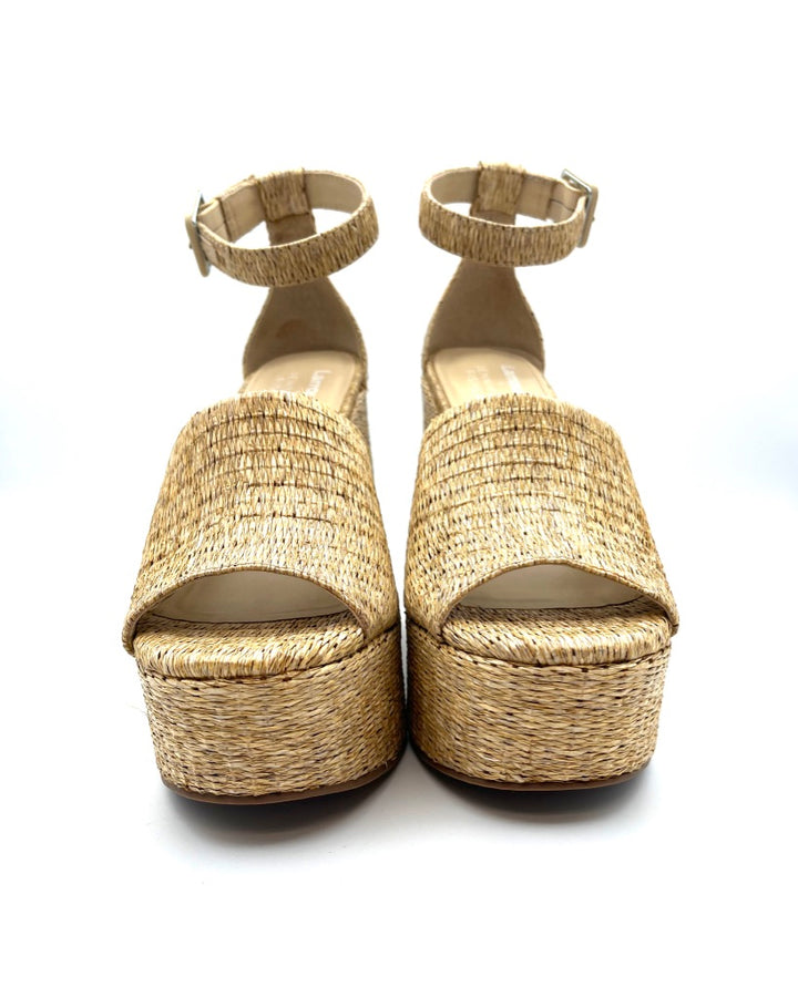 Tan Raffia Platform Wedge - Size 7.5 and 11