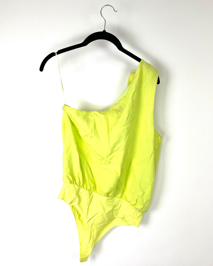Lime Green One Shoulder Bodysuit - Size 4-6