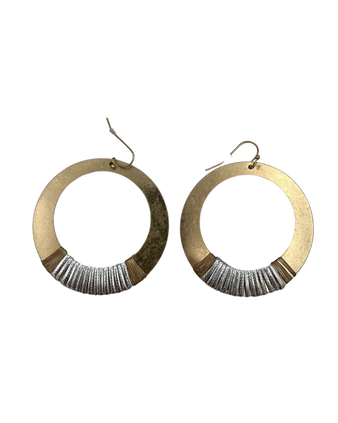 Silver Detail Gold Earrings