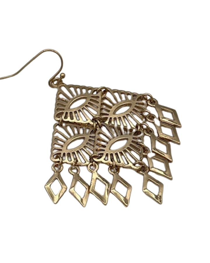 Gold Diamond Shape Earrings
