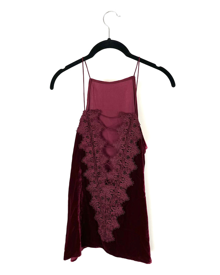 Burgundy Sleeveless Blouse - Small