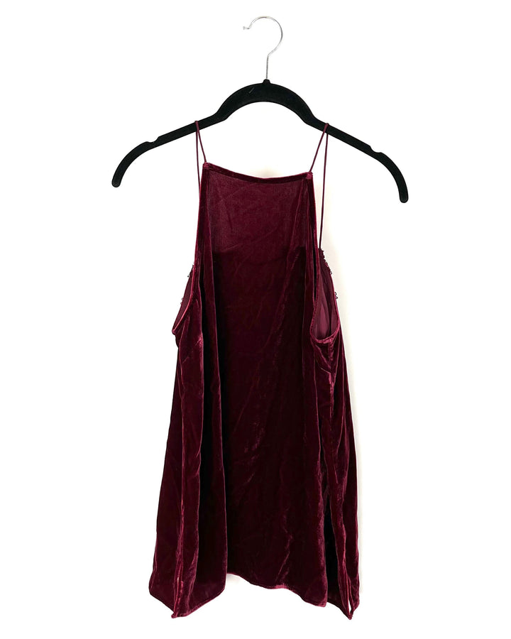Burgundy Sleeveless Blouse - Small