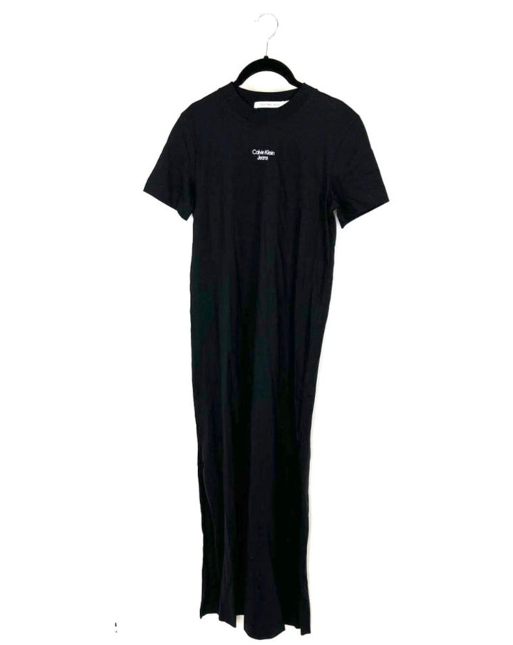 Black T-Shirt Maxi Dress - Size 4-6