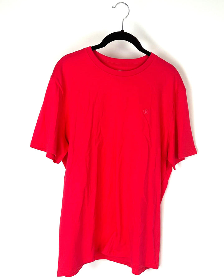 MENS Bright Salmon Pink T-Shirt - Medium