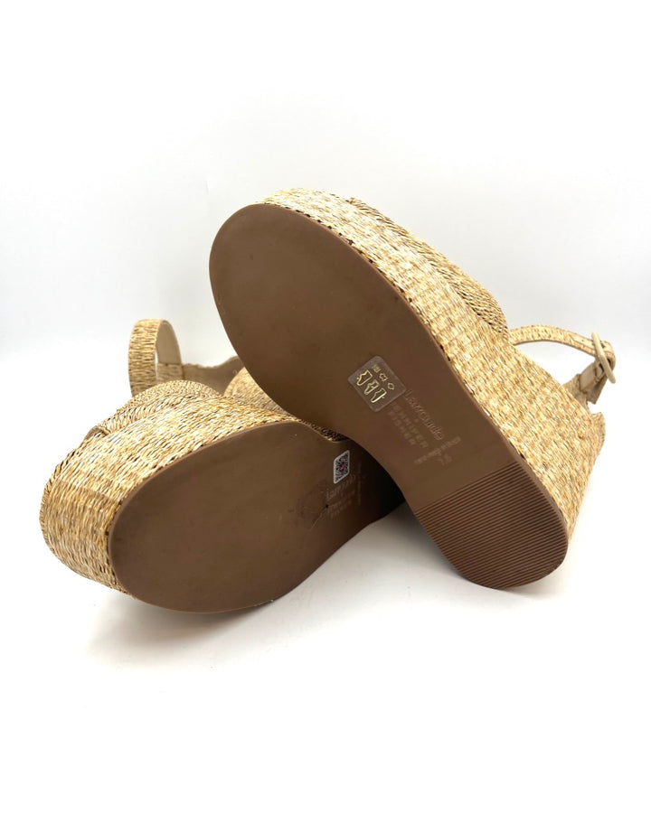Tan Raffia Platform Wedge - Size 7.5 and 11