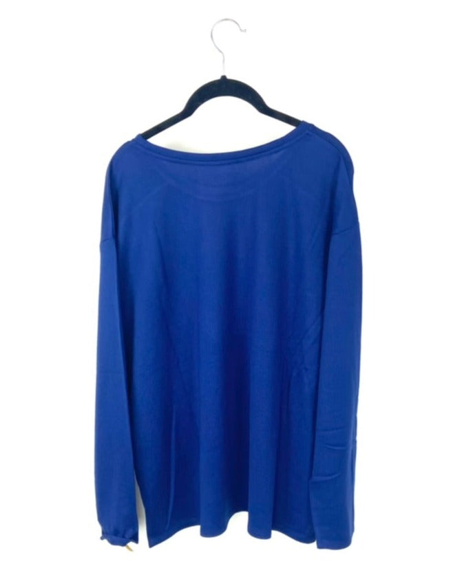 Navy Blue Long Sleeve Pajama Top - Small & Medium