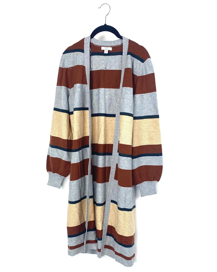Striped Long Cardigan - Petite Medium
