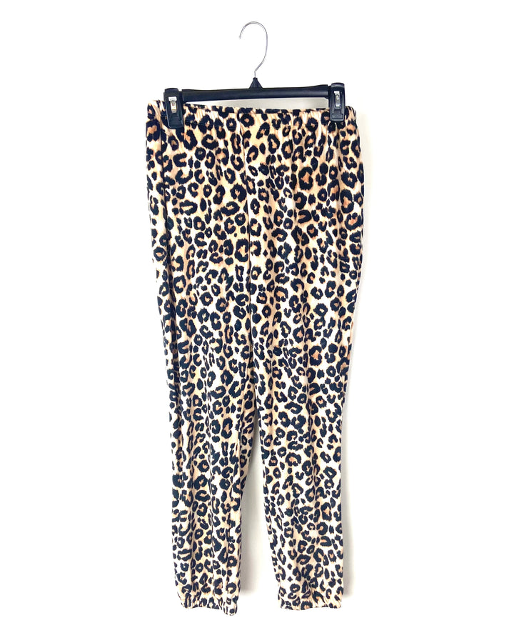 Leopard Print Pajama Pants - Small