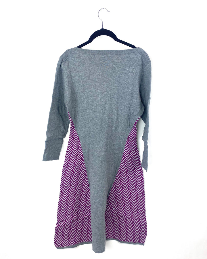 Fit And Flared Gray And Purple Dress - Size 2, 4, 6 and 8