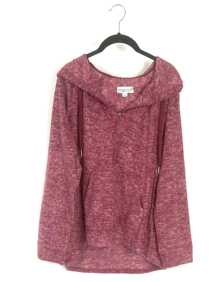 Magenta Quarter Zip Hoodie - Extra Small and Small