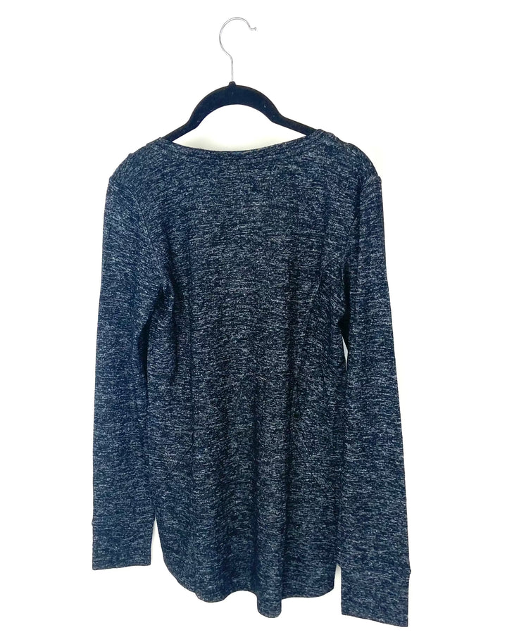 Dark Grey Soft Knit Long Sleeve Top - Small