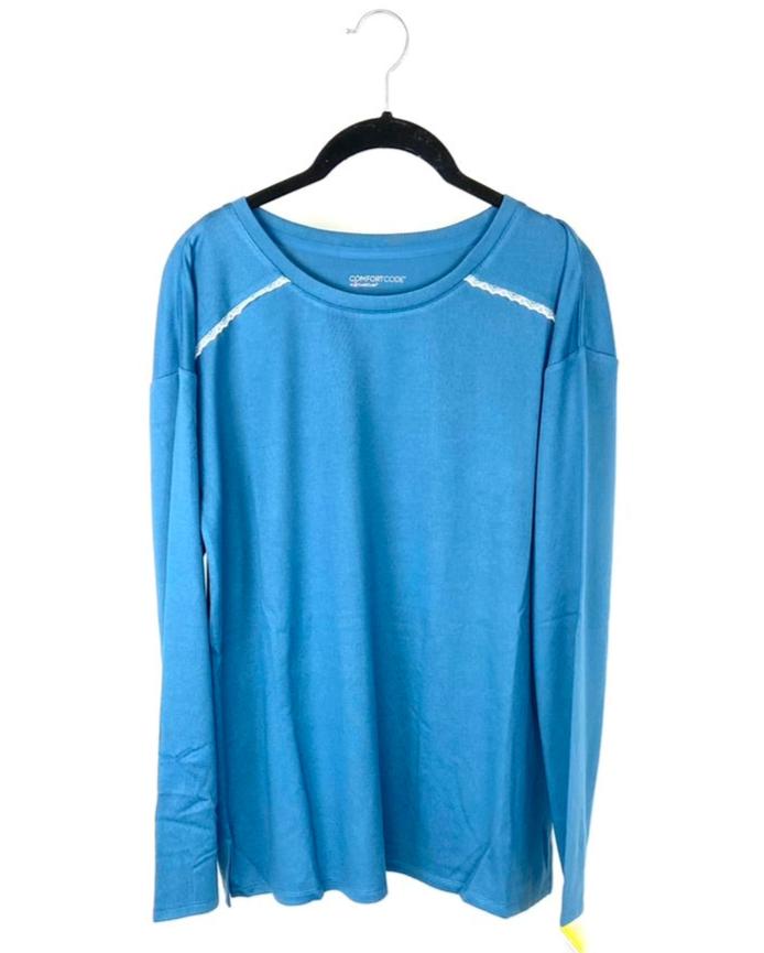 Blue Long Sleeve Pajama Top - Small