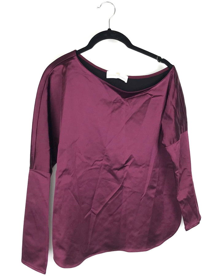 Burgundy Satin Top - Small