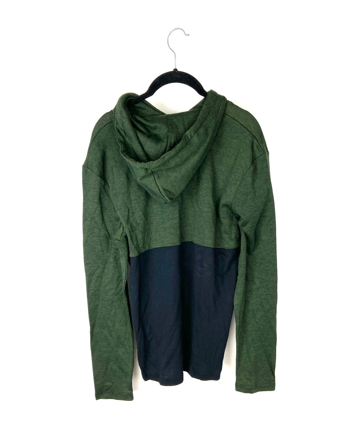 Green And Black Hoodie  - Small