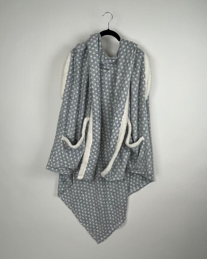 Polka Dot Open Fleece Poncho - Small/Medium