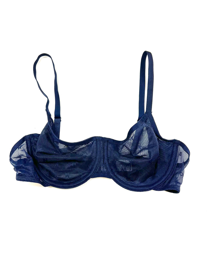 Navy Blue Mesh Bra - 34B